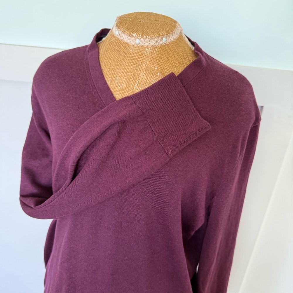 Banana Republic Men's LARGE Pullover‎ Sweater V-Neck Luxury silk cashmere Purple - Picture 3 of 6